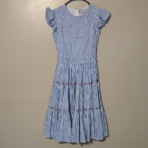 Ck Bradley Dresses & Skirts - CK Bradley Blue White Striped Midi Dress Womens Size‎ XS